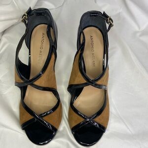 Antonio Melani Black and Tan Heels Elegant High Heel Design Size 8M
